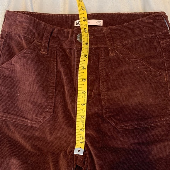 SO Chocolate Brown high rise Flare corduroy pants grommet lace up customized 7 - Picture 5 of 9